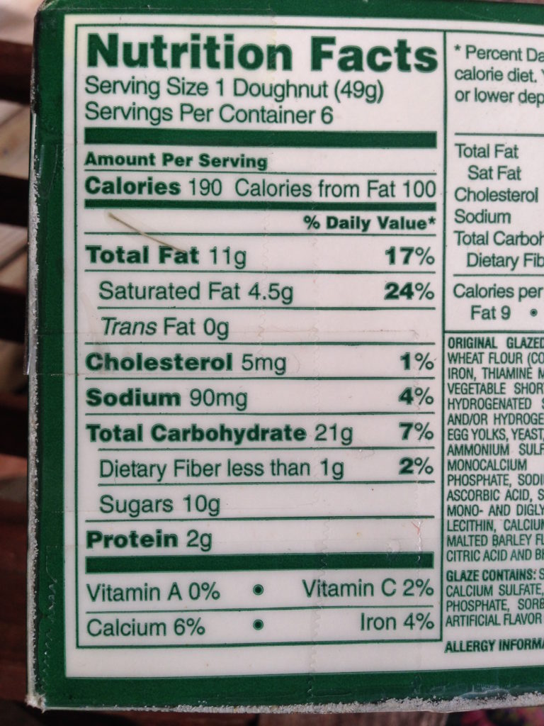 Glazed Donut Nutrition Facts Nutrition Ftempo